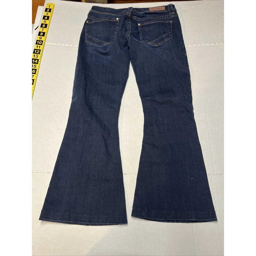 Rock & Roll Denim Western Cowgirl Trouser Women's 29 X 32 Jeans Turquoise Studs - Picture 13 of 16